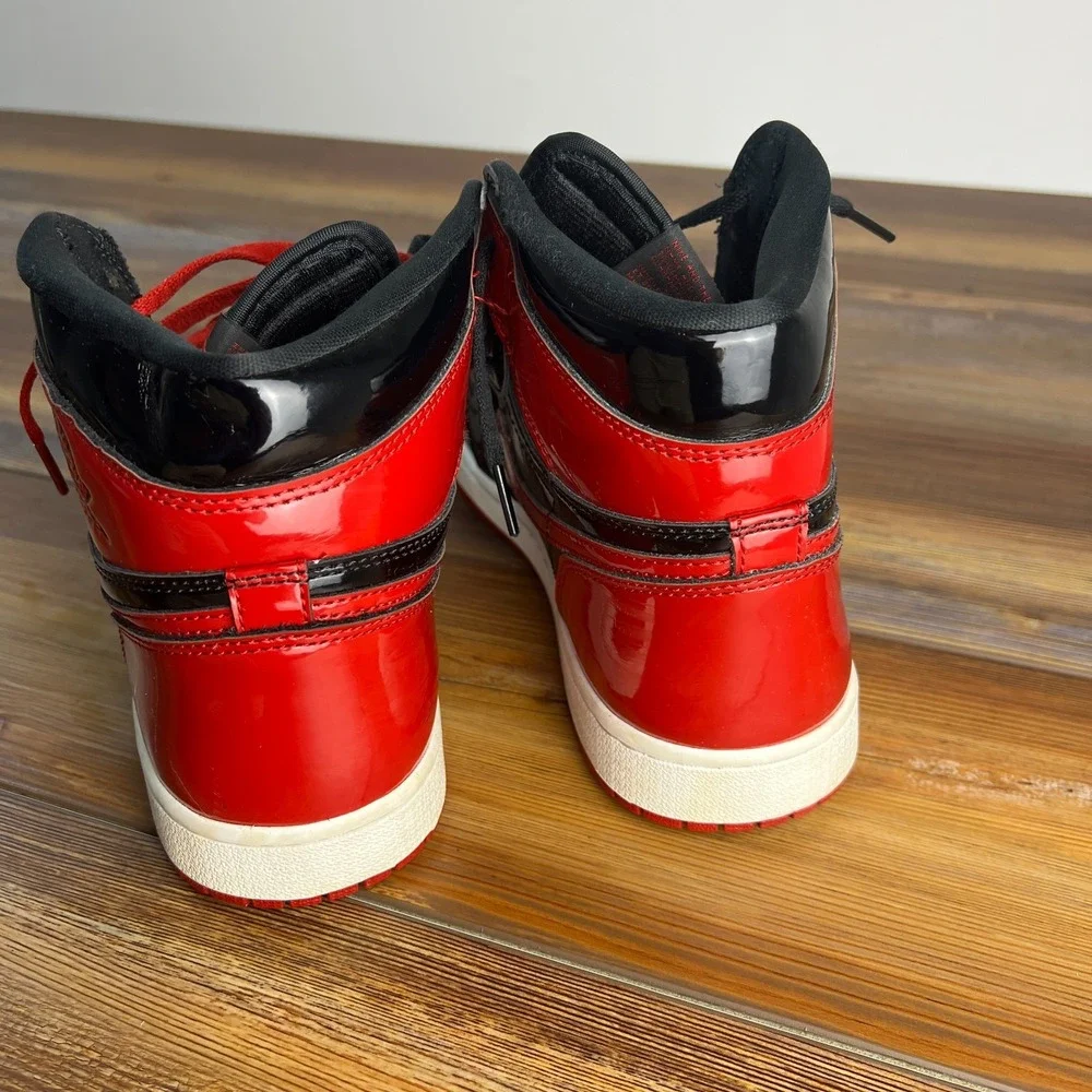 Air Jordan 1 High OG Patent Bred Men's Size 9.5 555088-063 Used No Box